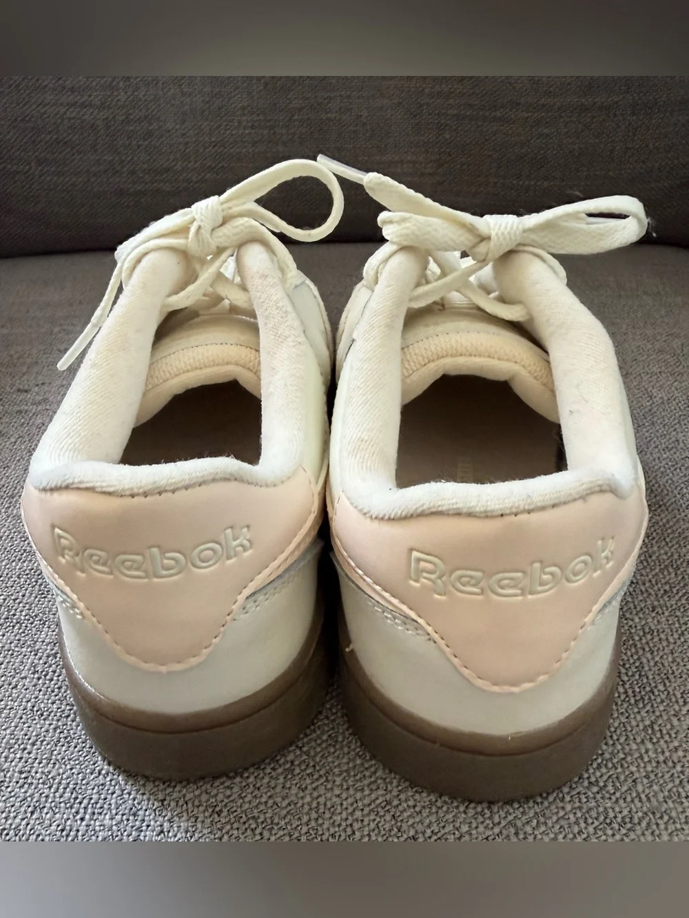 Reebok Forte Lounger Women's cream and light pink colorway sneaker